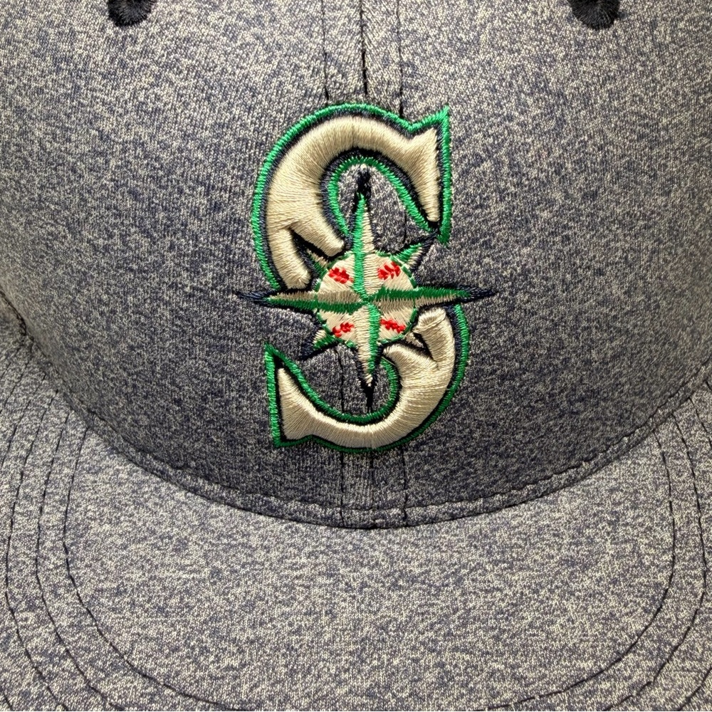 Seattle Mariners Aquafina Moose Logo Brim Blue Hat Cap Snapback Melonwear - Picture 6 of 10